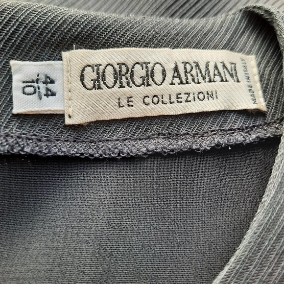 Vtg Giorgio Armani Le Collezioni Grey Maxi Dress Size 10 - Picture 9 of 15